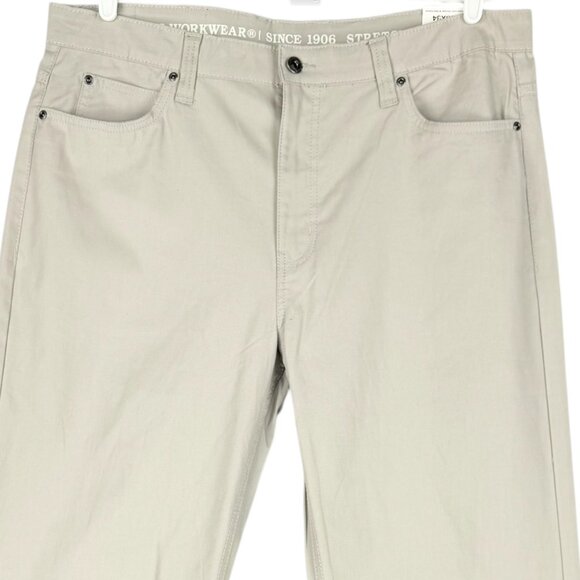 NWT Smiths Workwear Men Relaxed 5-Pocket Stretch Light Stone Canvas Pants 36x34 - Picture 3 of 12